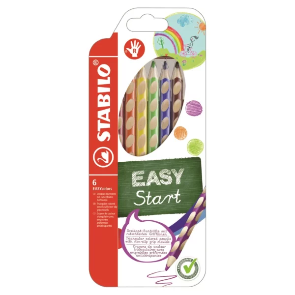 EasyColors jobbkezes színes ceruza - 6 darabos