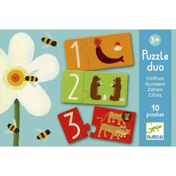 Djeco Numbers Puzzle Duo - Párosító Számpuzzle